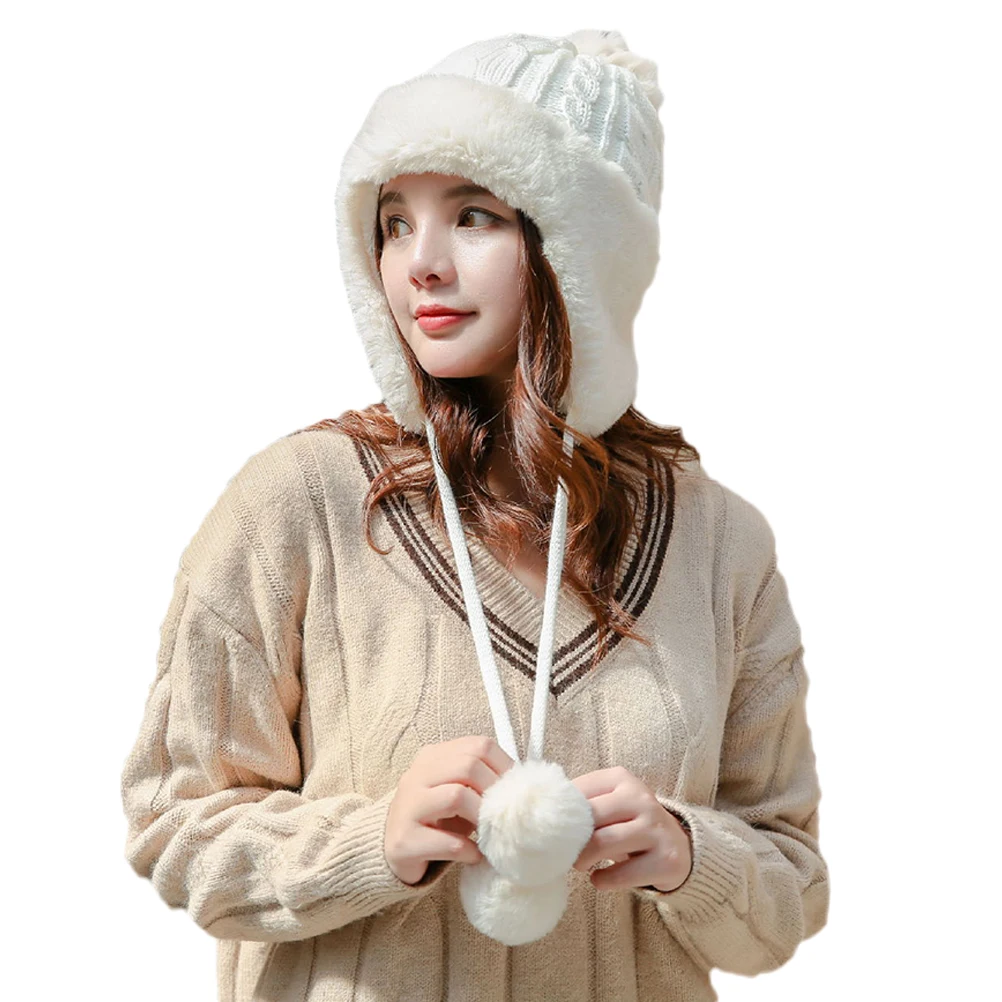 

Winter Warm Knitted Hat For Women Girls Soft Durable Cold Protection Beanie Fall Season Gift Red Simple Design Outdoor Wear Cap