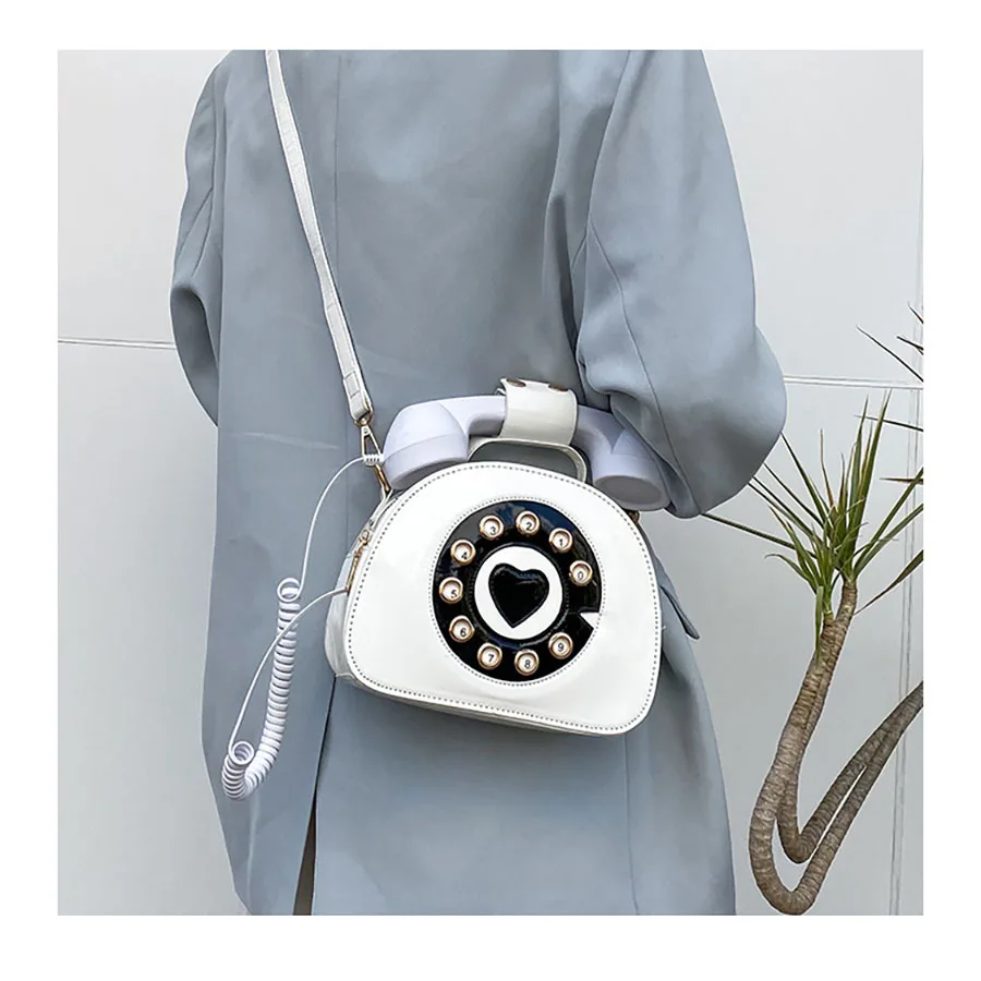 New Fashion Creativity Cute Cartoon Telephone Radio Tote Commuter Capacity Shoulder Underarm Lazy Woven Bag