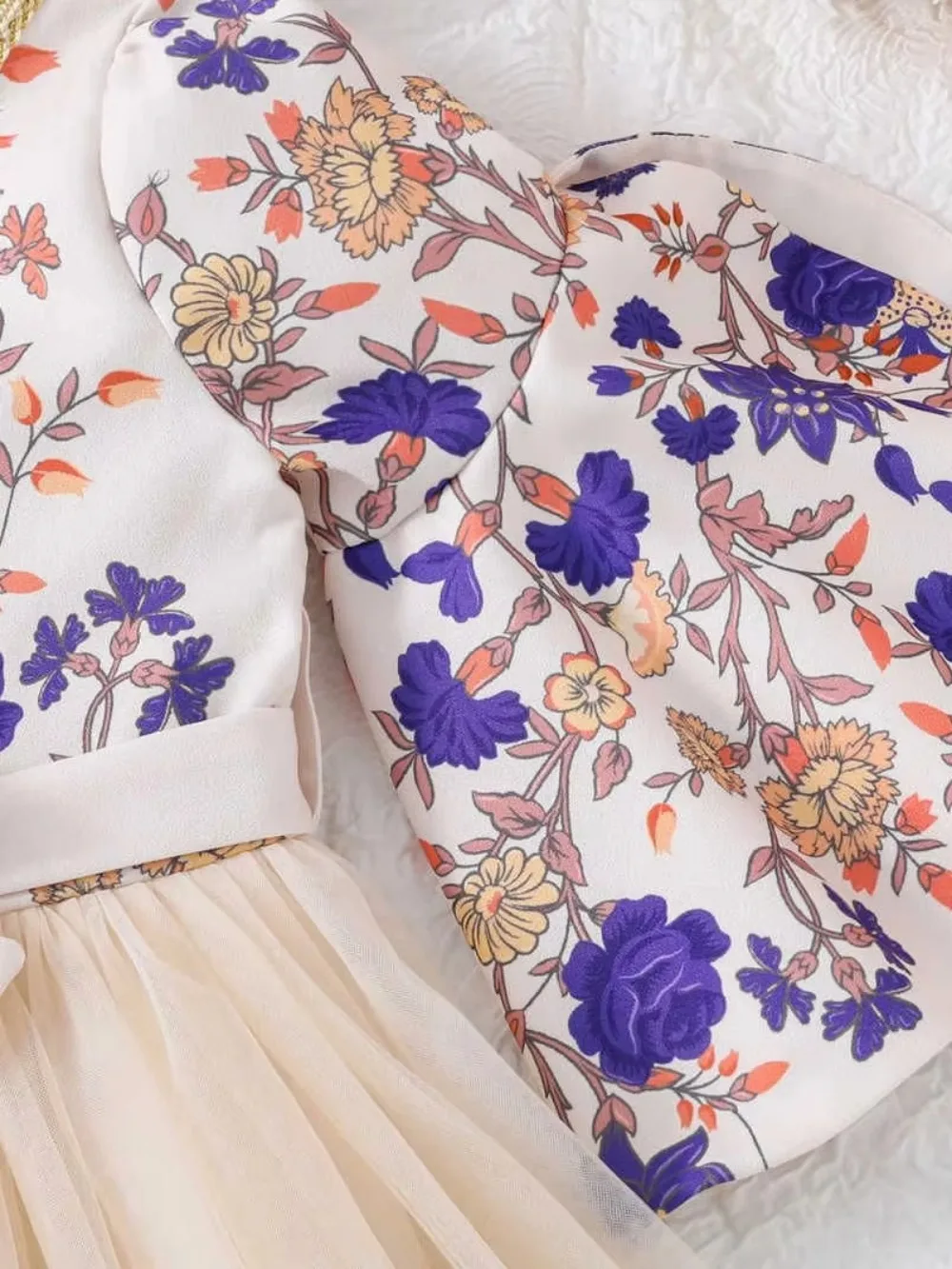 Muslim Kids Girls Abaya Party Dress Flower Print Long Robe Sashes Eid Ramadan Islam Dubai Kaftan 2025 Children Vestidos Jalabiya