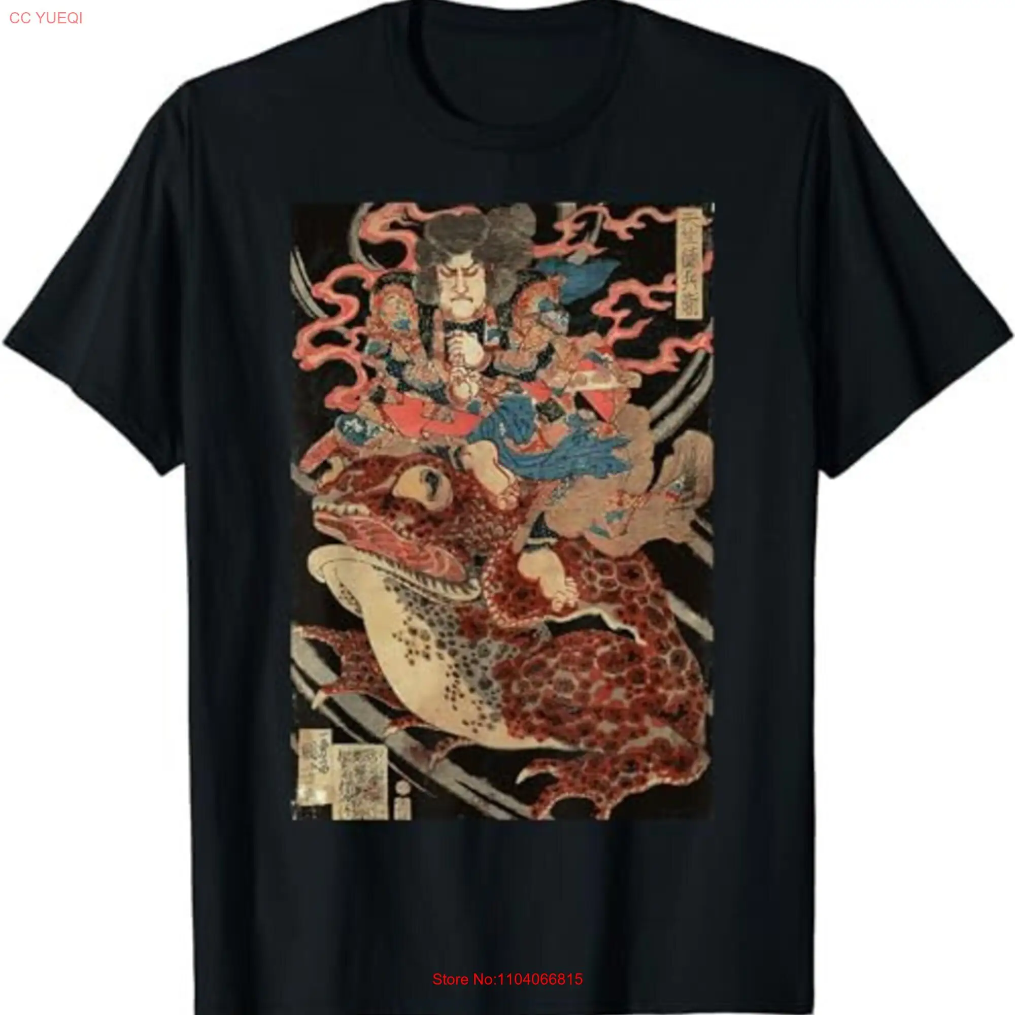 Japanese Retro Artwork Samurai Riding Giant Toad Vintage Art T Shirt SweaT 101253 long or short sleeves