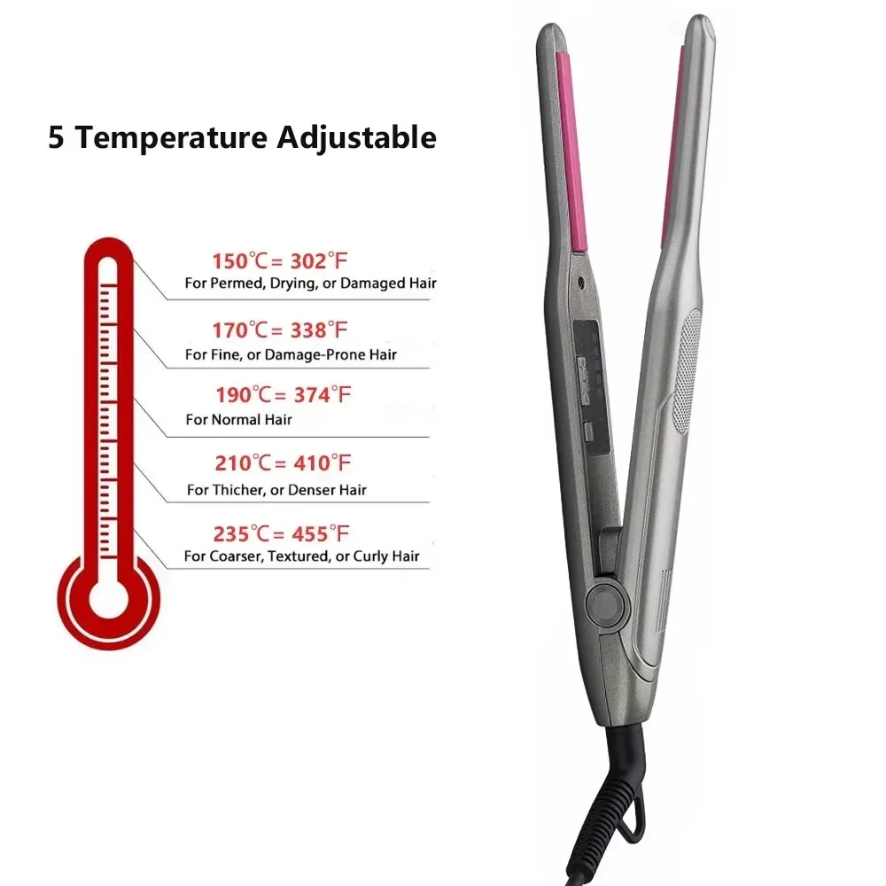 Mini Hair Straightener Short Hair irons Dual Voltage Titanium Small Flat Iron Thin Pencil Beard  Hair Straightener Styler