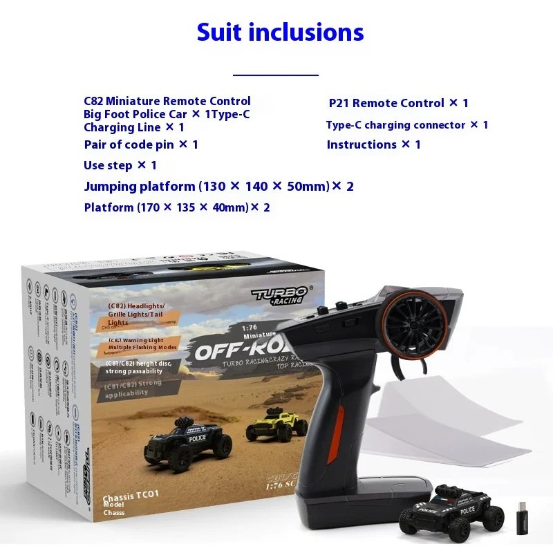 

Настольный автомобиль с дистанционным управлением TURBO RACING C82, мини-автомобиль с дистанционным управлением 1:76, высокая имитация, крутой радиоуправляемый полное число, внедорожный
