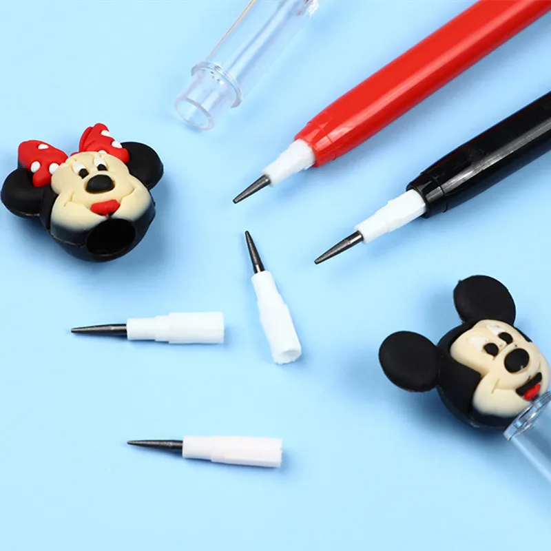 Disney Anime Mickey Mouse Pencil Kawaii Minnie Doll Decoration Pencil Student Stationery Children Birthday Gifts