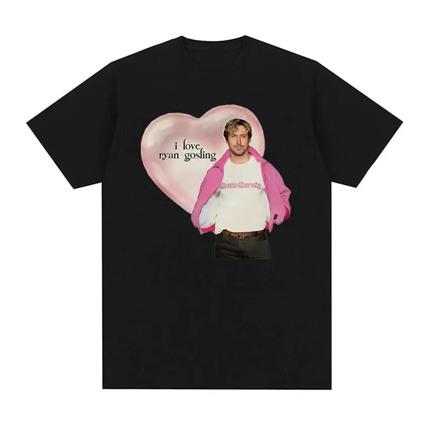 I Love Ryan Gosling Retro Graphic Tee Shirt Men's Women Fashion O-Neck Clothing T-Shirt Summer Casual Cotton Oversized T Shirts