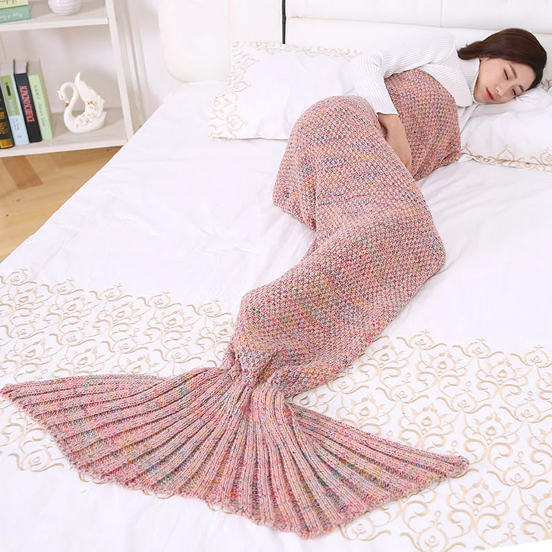 Knitted Blanket for Baby Kids Adult Soft Crochet Children Throw Blanket for Sofa Beds Mother Girls Warm Blankets