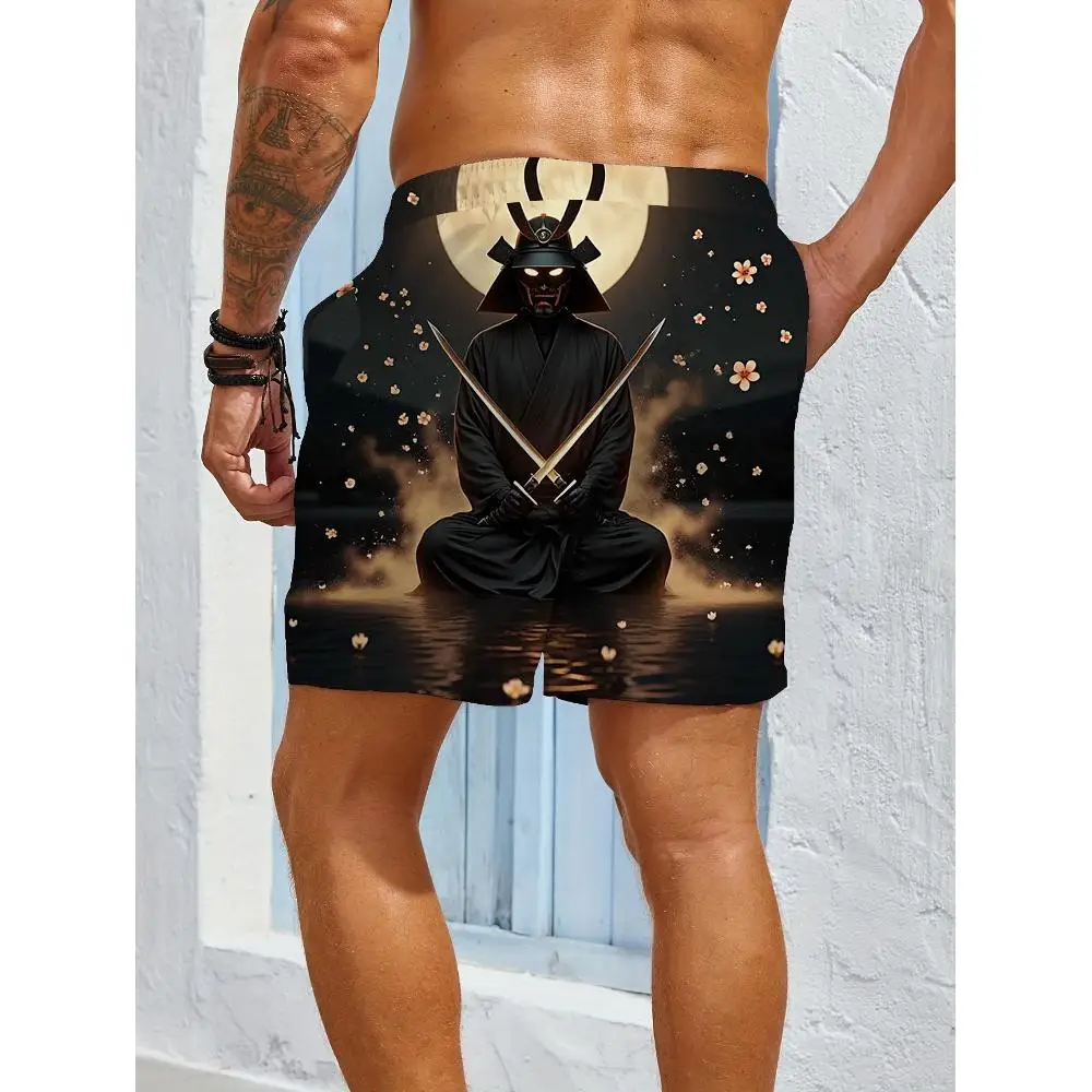 1pcs Men's Short swim trunks2026 Summer 3D Printed Short sleeve Breathable Quick drying Work pants man Polyester running
