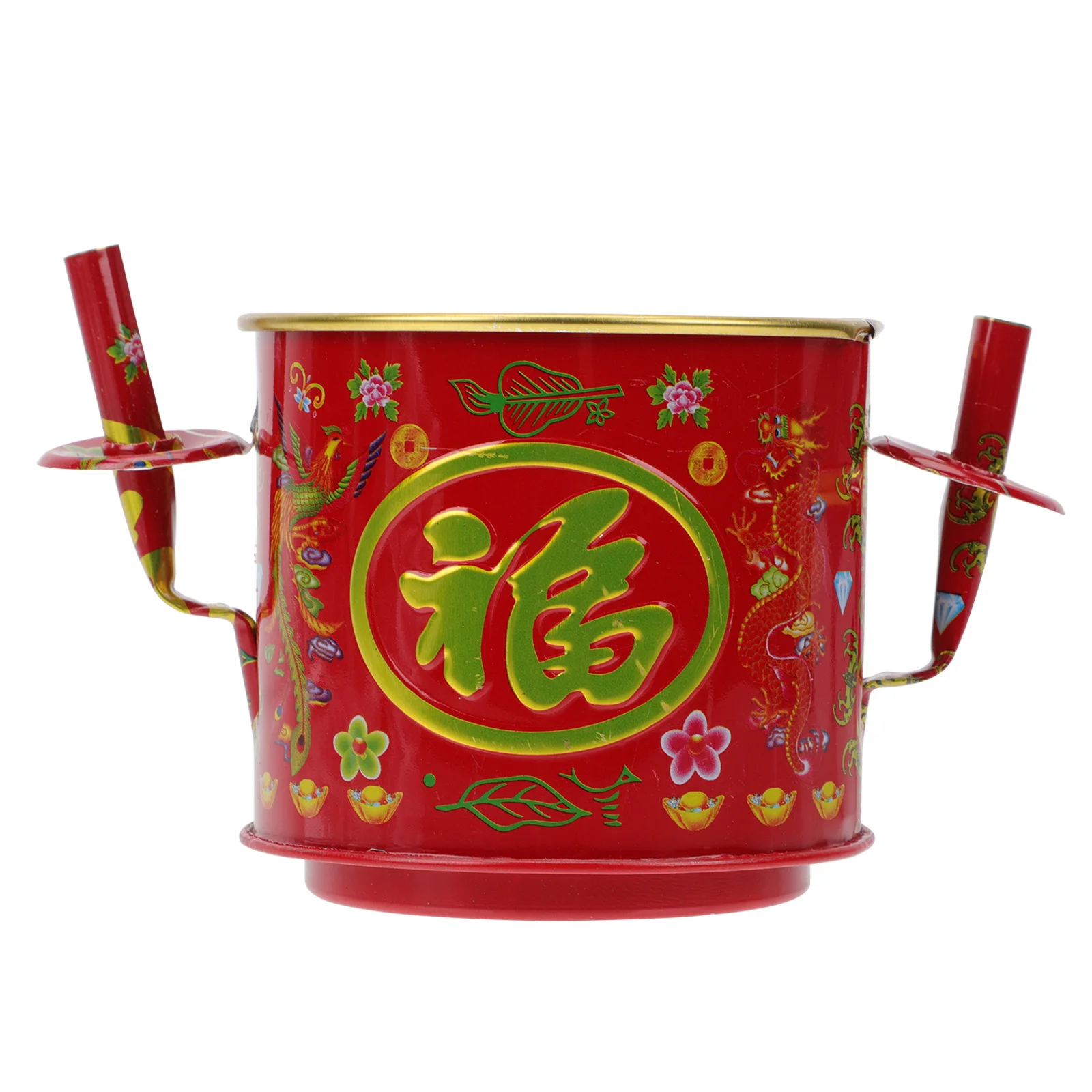 

Round Incense Burner Decorative Container Outdoor Stove Iron Chinese Style Exquisite Censer Fortune Lucky Home New Year Present