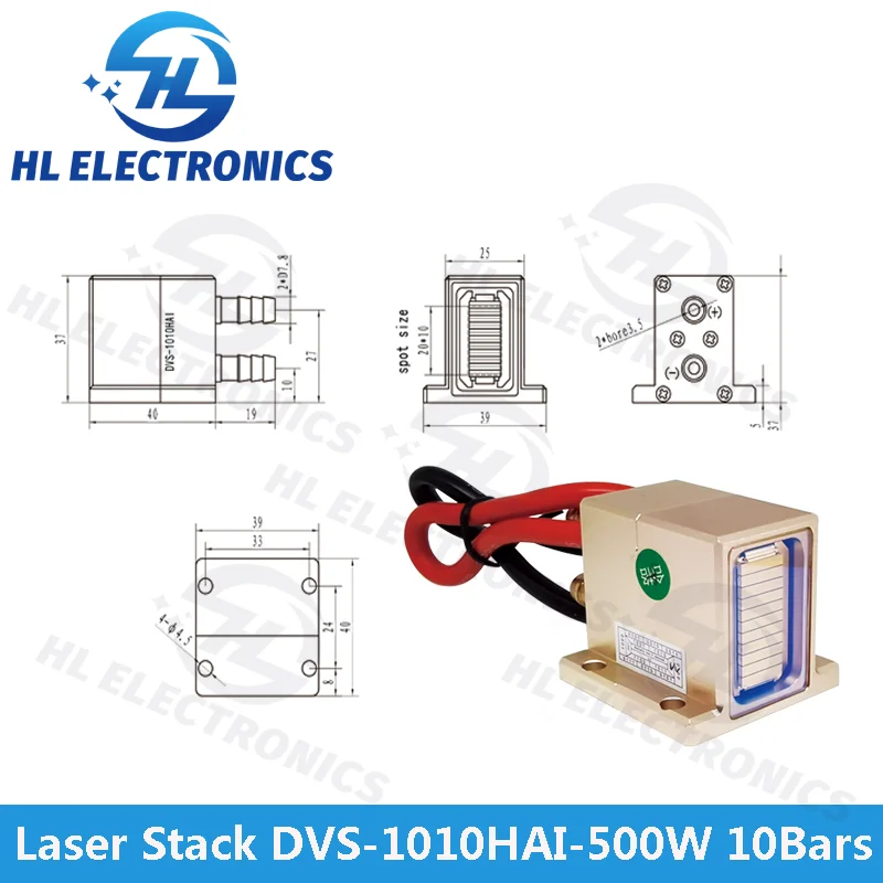 Stos diod laserowych 500W DVS-1010HAI 10 barów do 808nm diodowej laserowej rękojedni