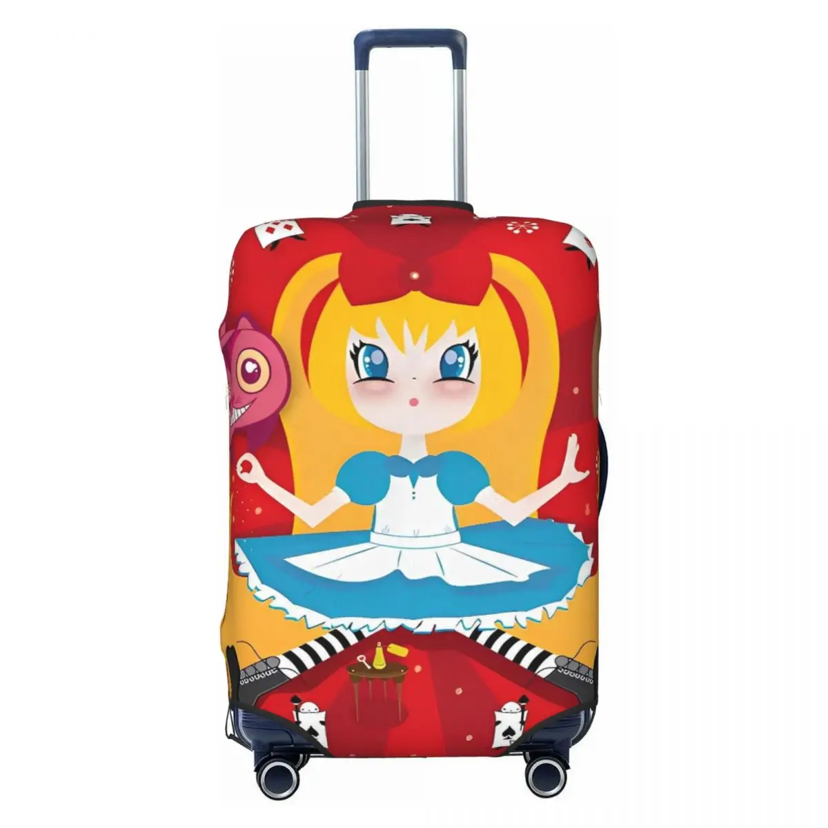 

Alice In Wonderland Suitcase Cover Travel Protector Flight Strectch Luggage Accesories
