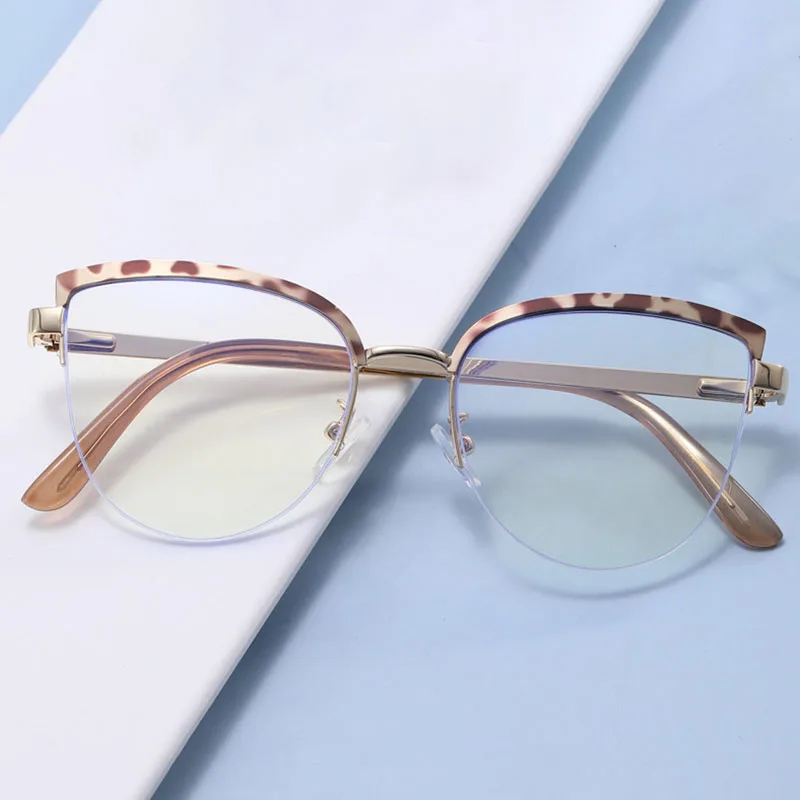 Retro Cat Eye Clear Lens Glasses Myopia Nerd Spectacles Degree -0.5 -1.0 -2.0 to -6.0, Metal Hyperopia +0.5 to +6.0