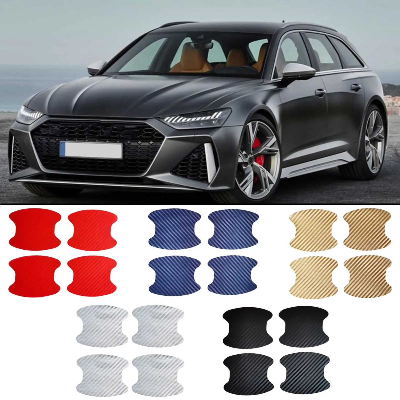 Película protetora do punho do Anti-risco, proteção do guidão, preto, bloco 2-4, 4x