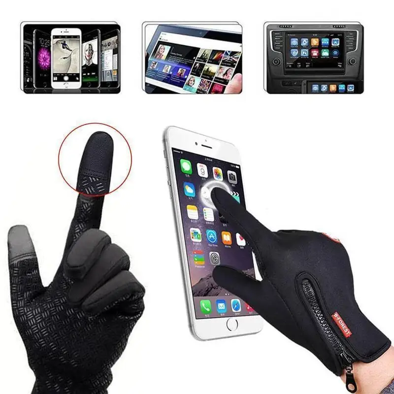 Winter Gloves Touch Screen Warm Gloves Cold Weather Windproof Cycling Driving Riding Bike Telefingers Thermal Gloves Non-Slip