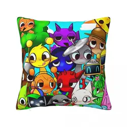 Decorative Pillow Cover Sprunki Incredibox Merch Cartoon Game Home Throw Pillow Case Cover Zippered Multiple Sizes