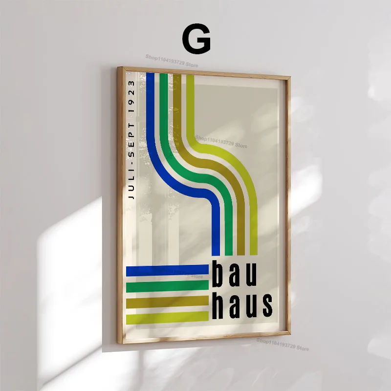 Abstract Orange Bauhaus Geometric Poster Pop Art Eye Color Block Wall Art Prints for Modern Living Room Dormitory Home Decor