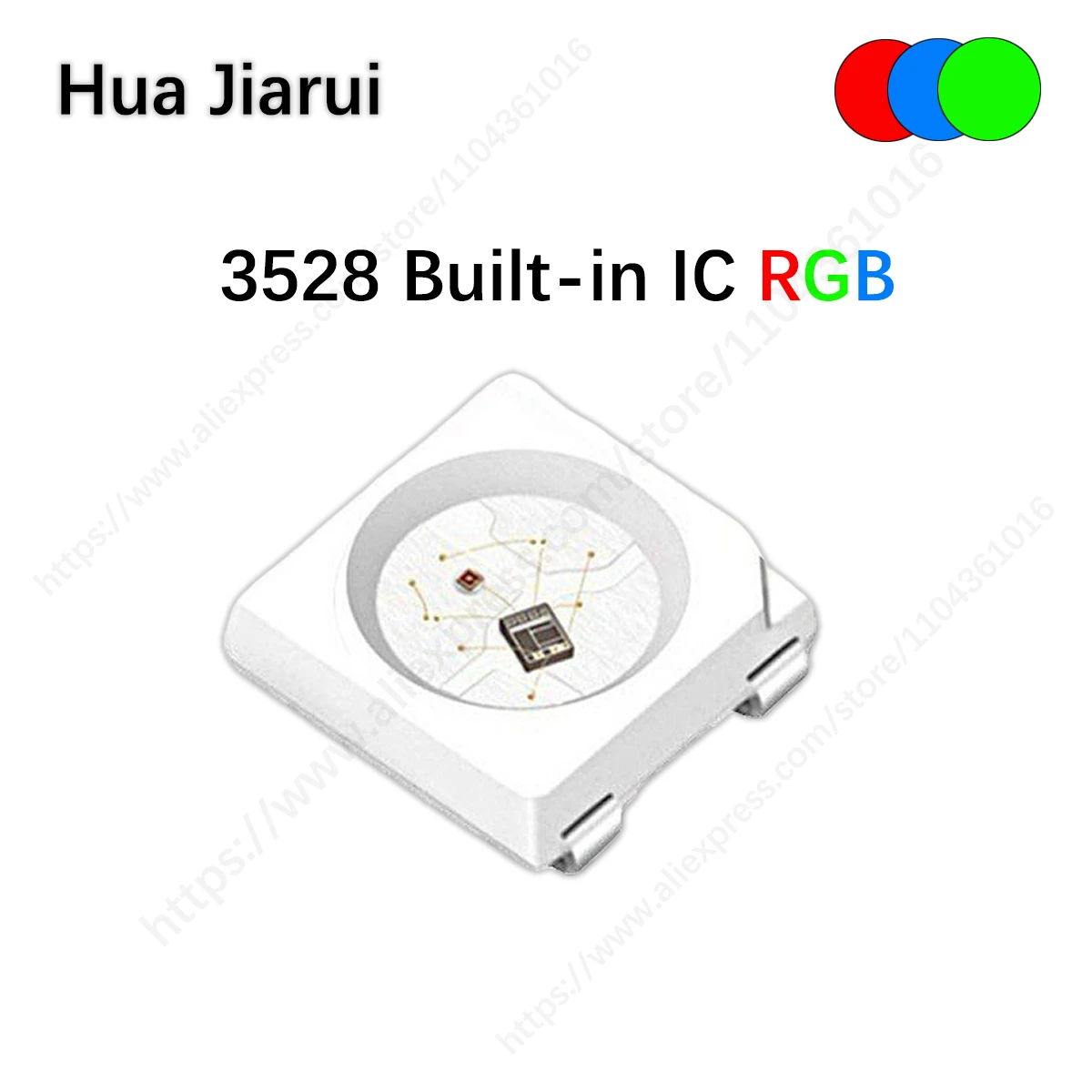High Intensity 3528 RGB SMD LED with Embedded IC, Programmable Dynamic Color Changing, High Power LED Diode for Lighting