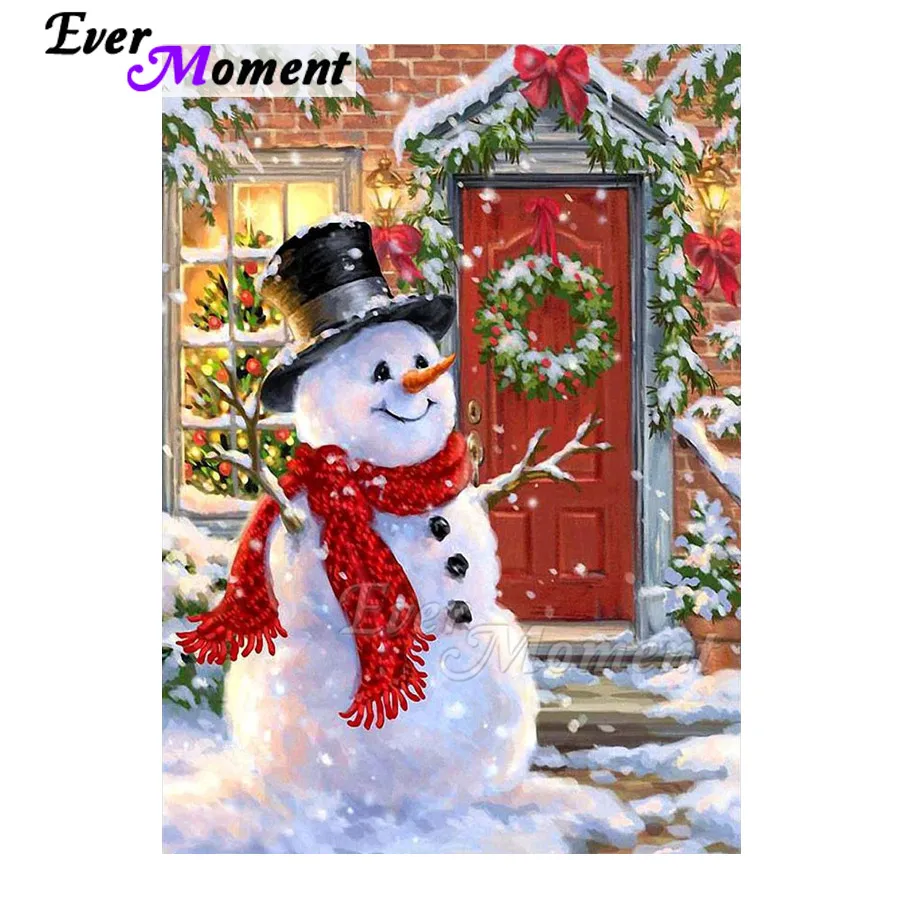 

Ever Moment Diamond Painting Full Square Drill Mosaic Snowman Christmas Wall Picture Of Rhinestone Diamond Embroidery ASF1719