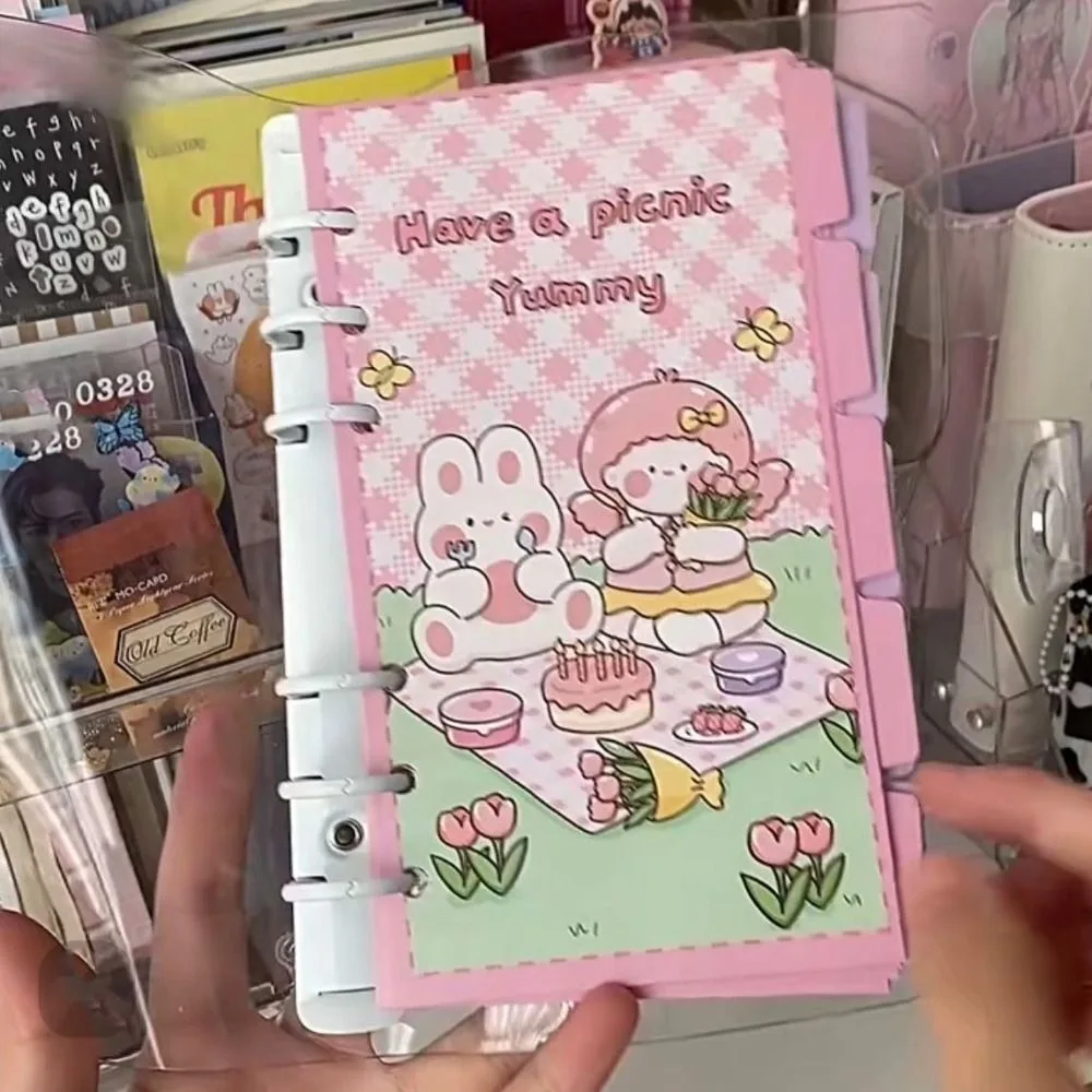5pcs Rabit A6 Loose Leaf Refill Paper Bear Cartoon Inner Refill Spiral Binder Paper Notebook Separator Paper