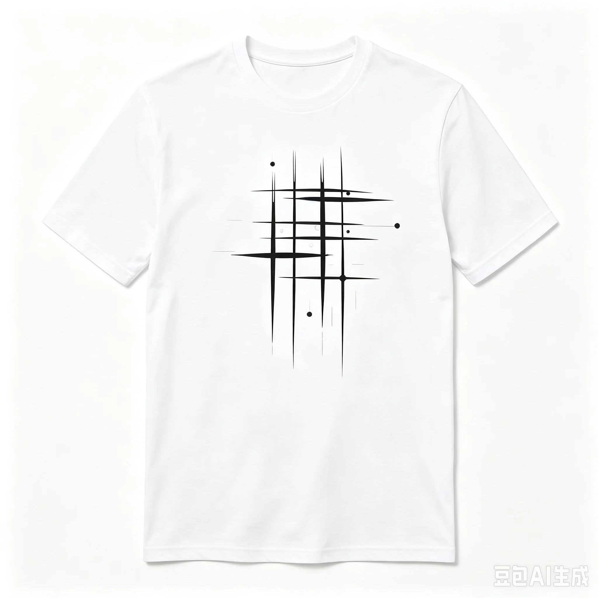 Modern Abstract Cross Lines Print Tshirt Men Women Casual Short Sleeve Tops