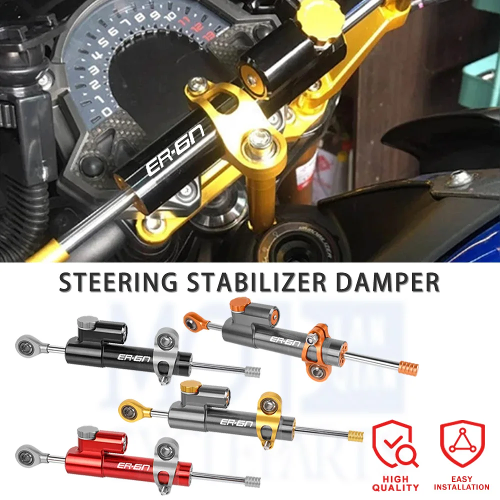 

For Kawasaki ER-6N ER6N ER 6N 2006-2016 2007 2008 2009 2010 2011 Universal Motorcycle CNC Adjustable Steering Damper Stabilizer