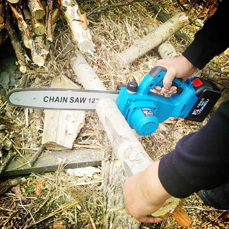 Lithium Electric Chainsaw High Power Rechargeable Electric Chainsaw Cordless Electric Chainsaw Tree Cutting Wood Felling Saw