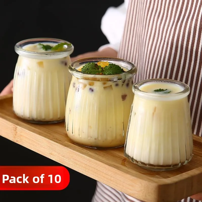

Double Skin Milk Glass Cup Baking Cup with Lid Sealed Bottle Ins Style for Yogurt And Baking Kitchen Cooking Utensils