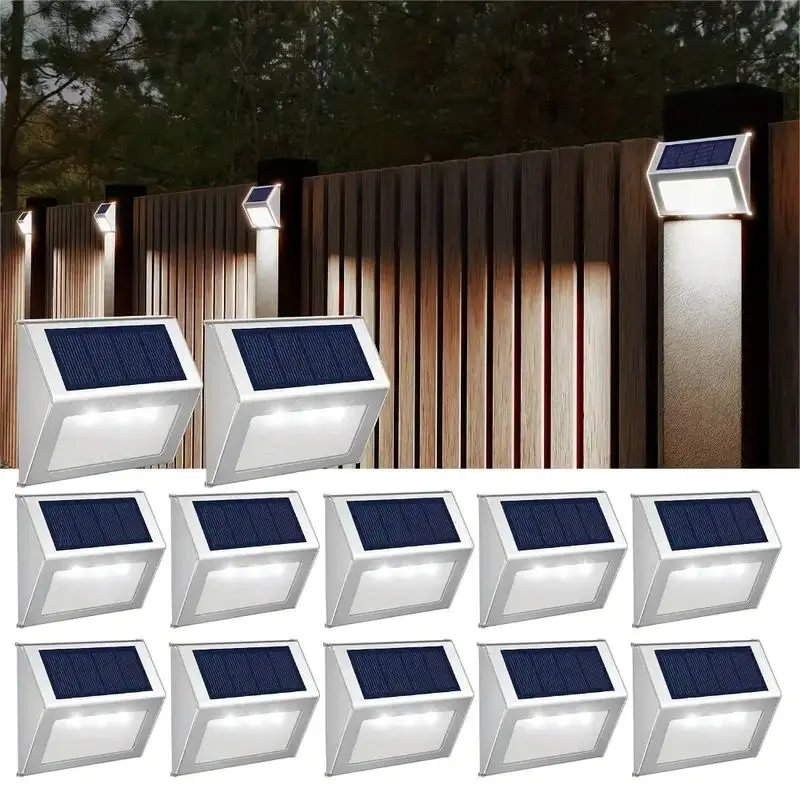 Solar Deck Lights 1/4/6/12PCS Waterdichte buitenverlichting Hekpaalverlichting Geschikt voor buitenzwembaden en tuinen