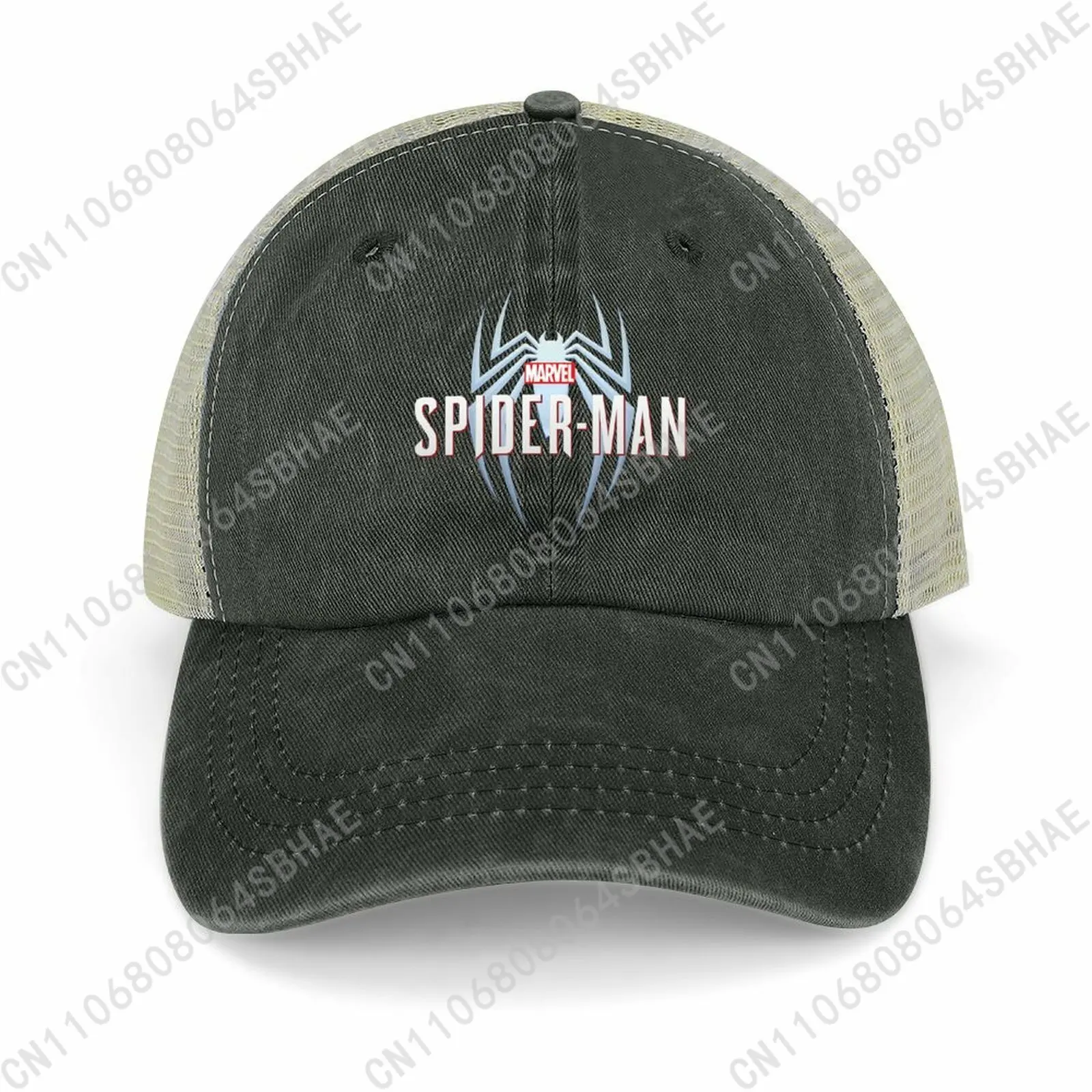

Marvel Spider Man Mesh Cowboy Hat Hollow Ventilated Summer Cap Men Women Outdoor Sun Hat Adjustable Strap Custom Cosplay