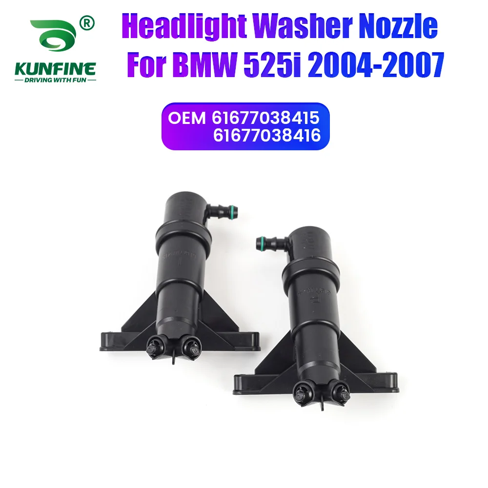 

Car Headlight Front Bumper Washer Spray Nozzle Jet Headlamp Pump Cover For BMW 525i 2004-2007 61677038415 61677038416