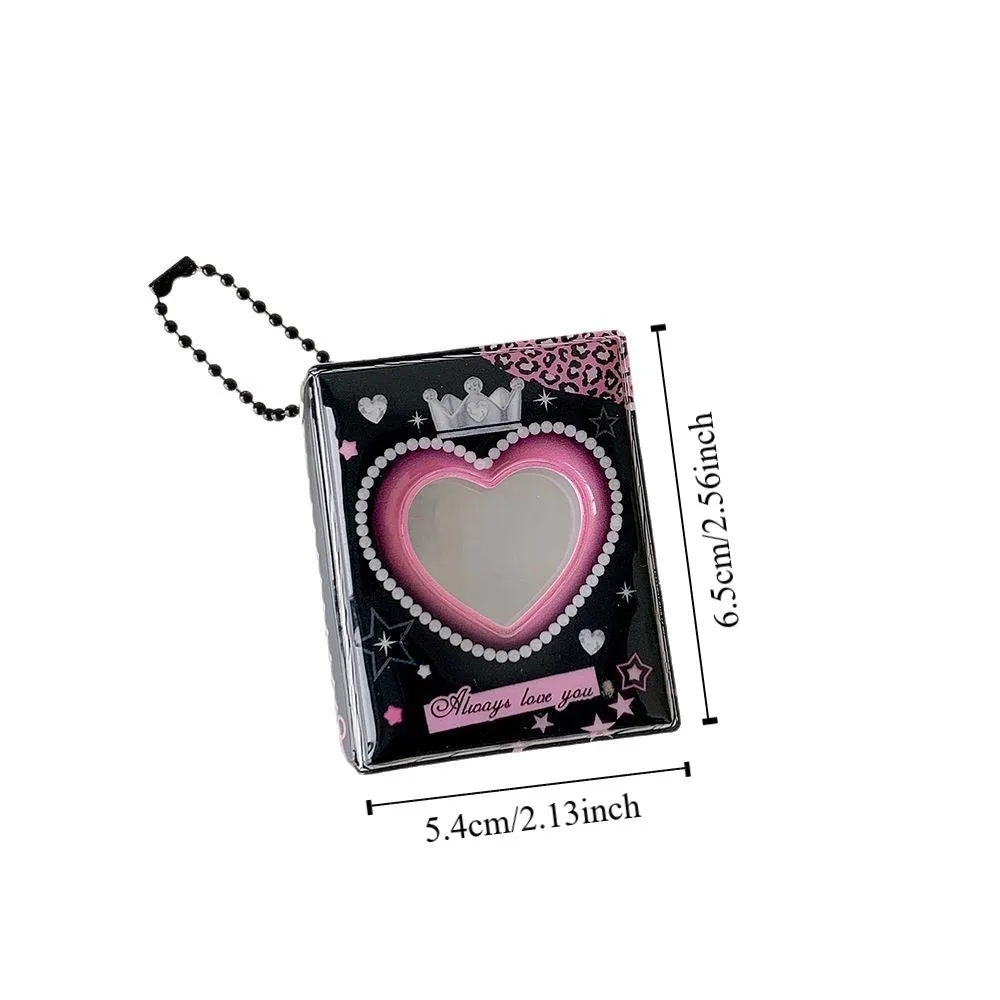 Mini Crown Love Heart Korean Photocard Holder PVC Card Cover Hanging Decoration Idol Card Display Protector Korean Style