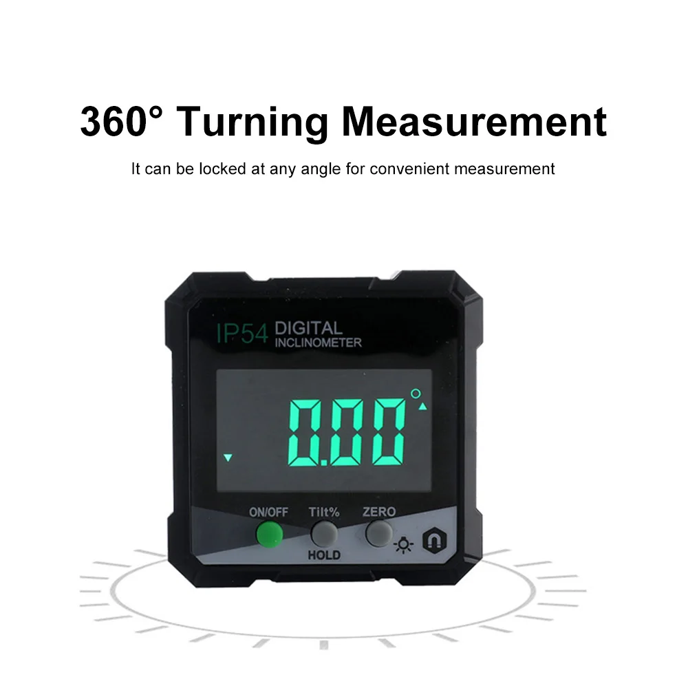 4 * 90 degrees inclinometer digital LCD screen tilt box angle meter electronic digital protractor