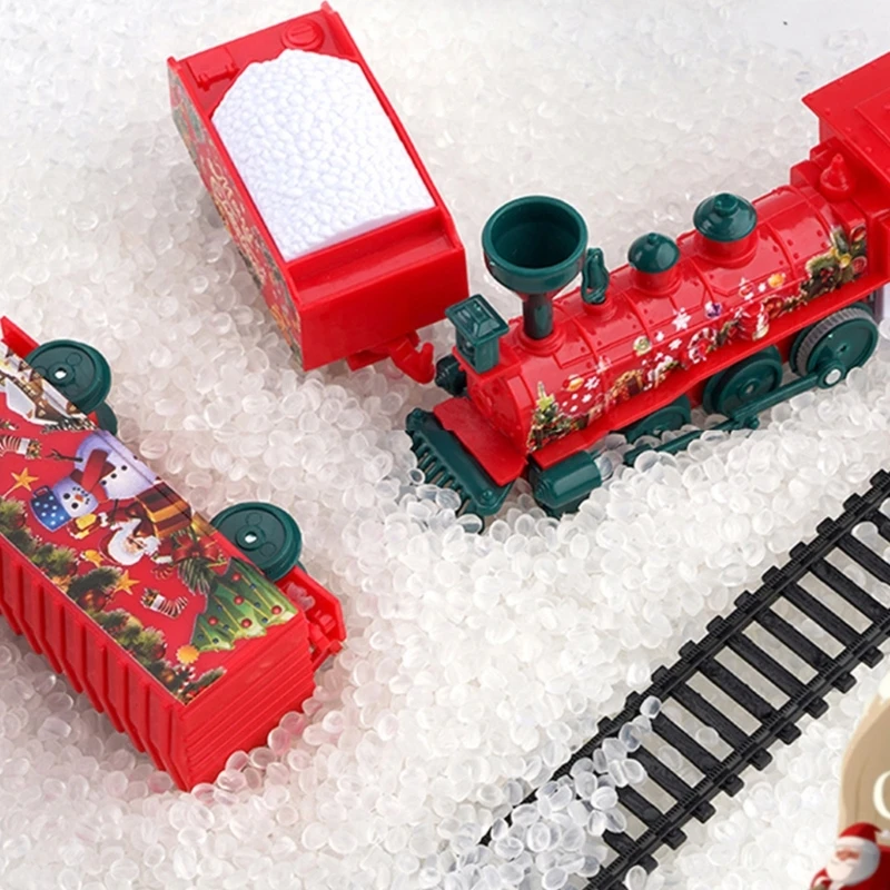 Festival-kersttreinset voor kinderen met rails en decoratieve stukken