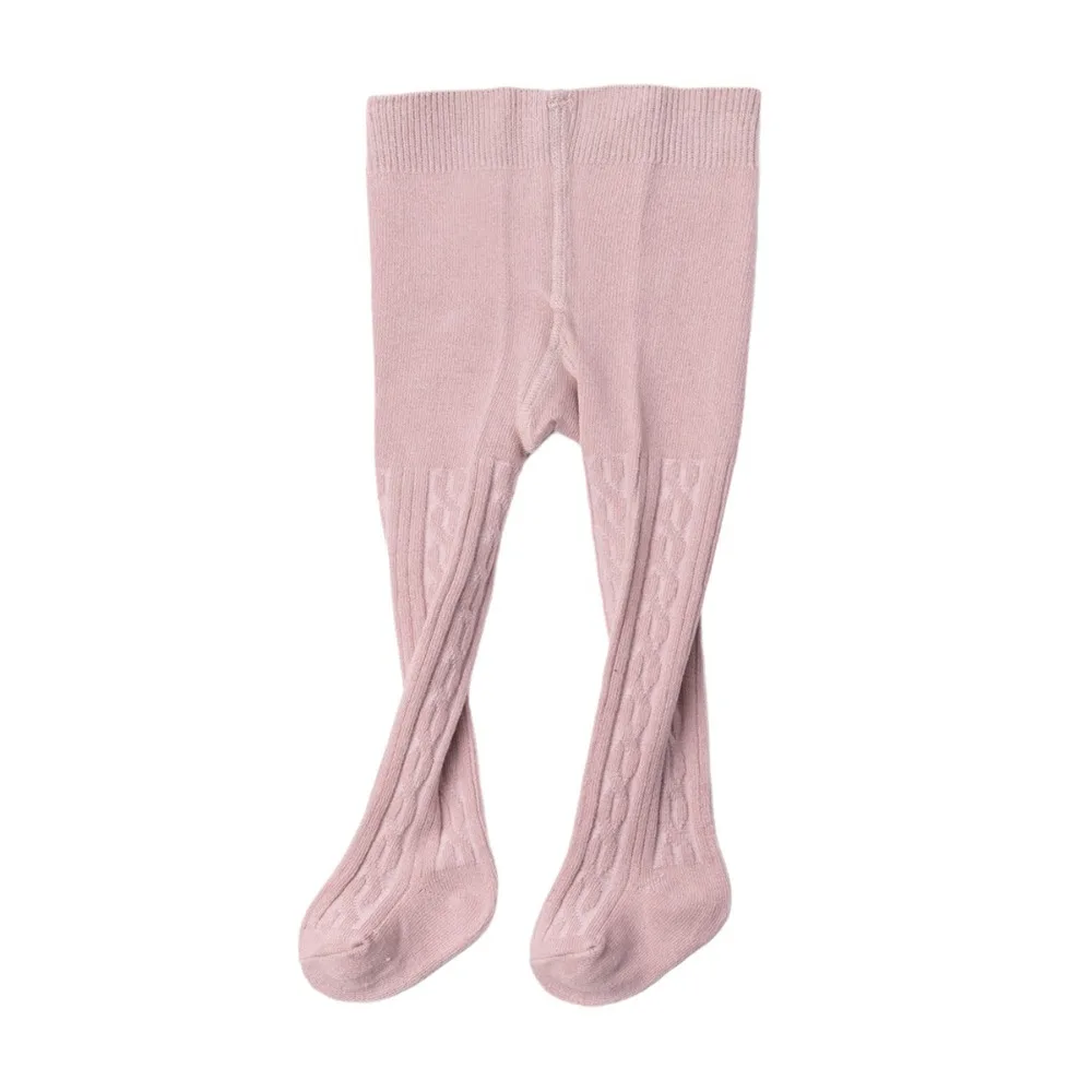 Class A Cotton Girls Knit Leggings Twisted Texture Stretch Fabric Kids Pantyhose Wear Resistant Four Way Stretch Children Tights