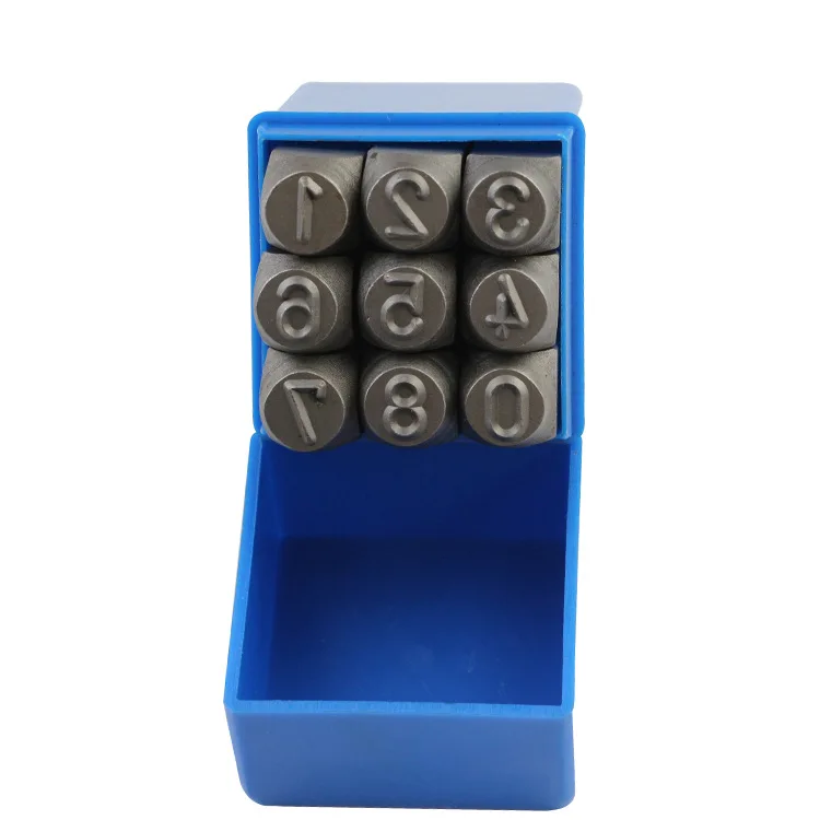 9 قطعة مجموعة ختم المعادن أبجدي رقمي ختم يموت مجموعة DIY أداة ختم للجلود والمعادن والألومنيوم