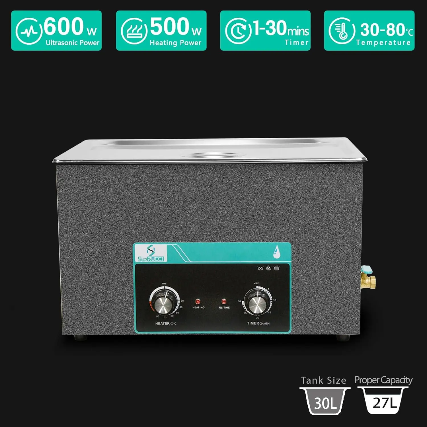 ヒータータイマー付き洗浄機,3D樹脂プリント部品,キャブレター,回路基板,30l,600w