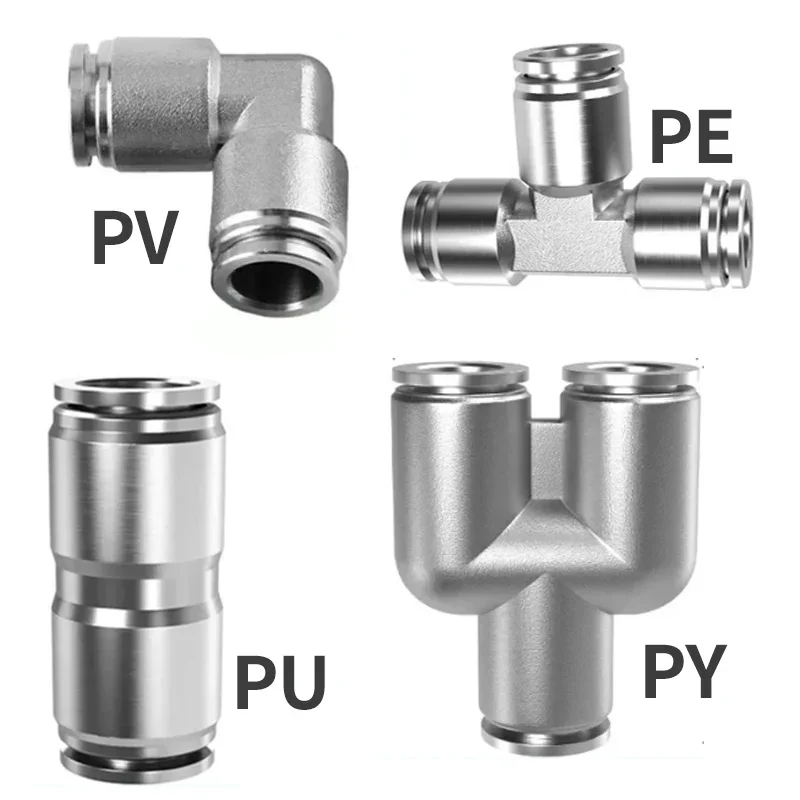 

Pneumatic Connectors Air Hose Fittings 304 Stainless Steel PU PY PE 6mm 8mm10mm Quick Release Pipe Fitting Pneumatic Accessories