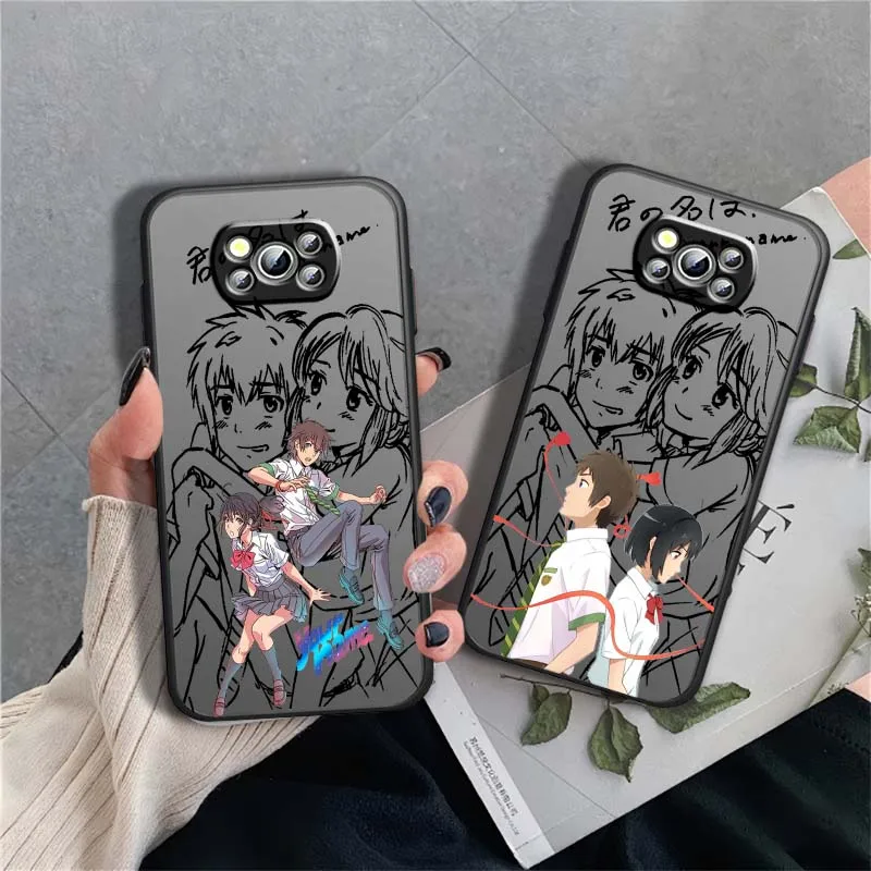 

Y-Your N-Name Day Cartoon Phone Case For Xiaomi Poco X6 X5 X4 X3 M6 M5s M5 M4 M3 F6 F5 F4 F3 Pro 5G Frosted Translucent