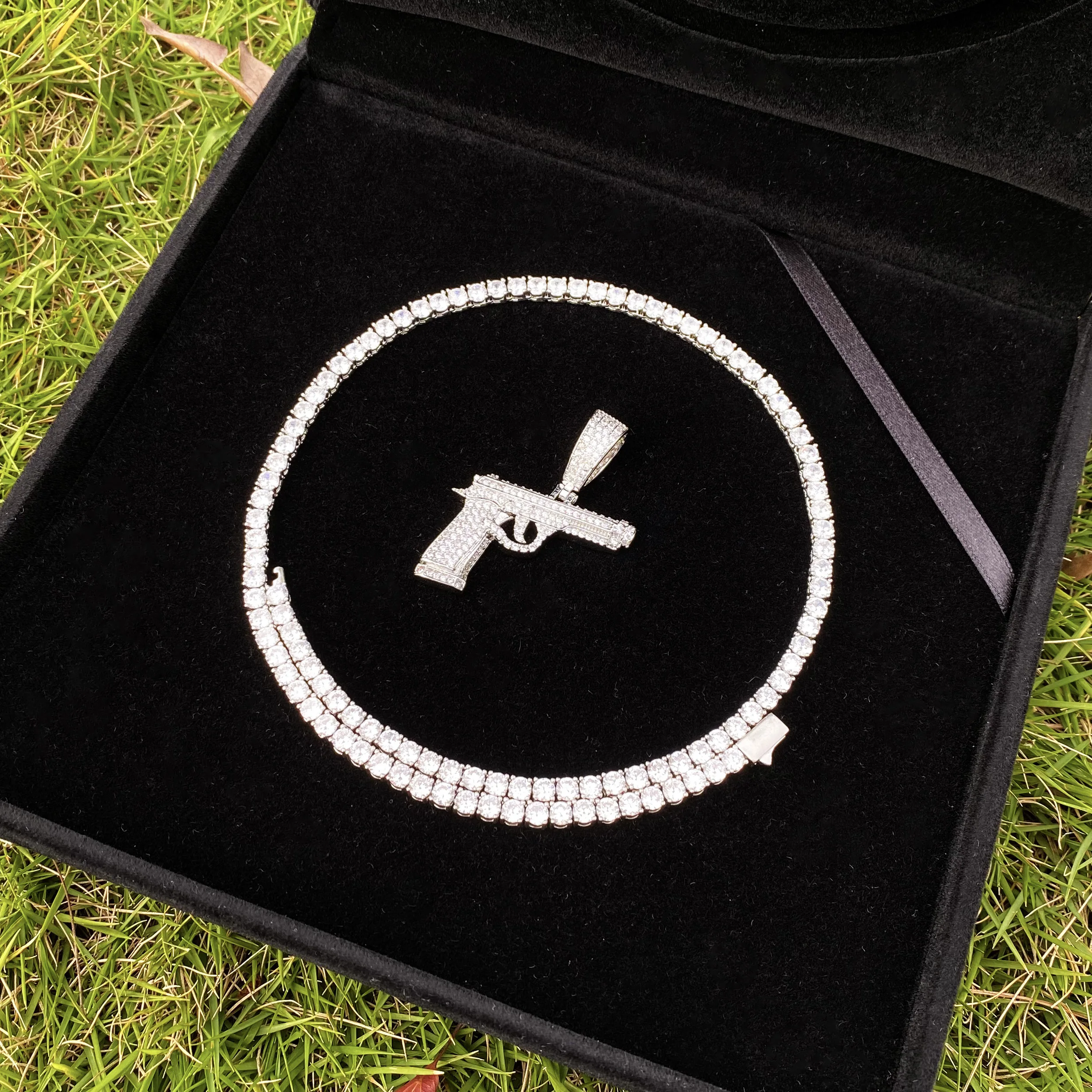 Aokaishen Iced Out ปืนสร้อยคอจ - Street Fashion Culture บทวิจารณ์และราคา
