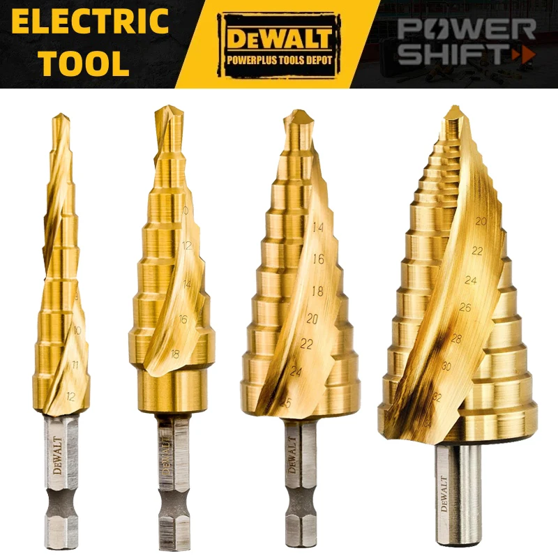 

DEWALT Extreme Impact Step Drill Bit Hexagonal Handle Titanium Coating Wood Metal Hole Knife Core Drill Power Tools Parts