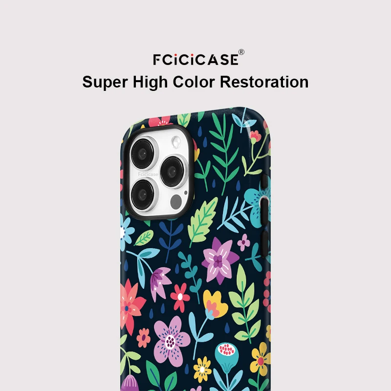 Fcicicase 2 in 1 Magnetic Case For iPhone 17 Air 16 15 14 13 12 11 Pro Max Wireless Charging Acrylic For Magsafe Flower Cover - view 4