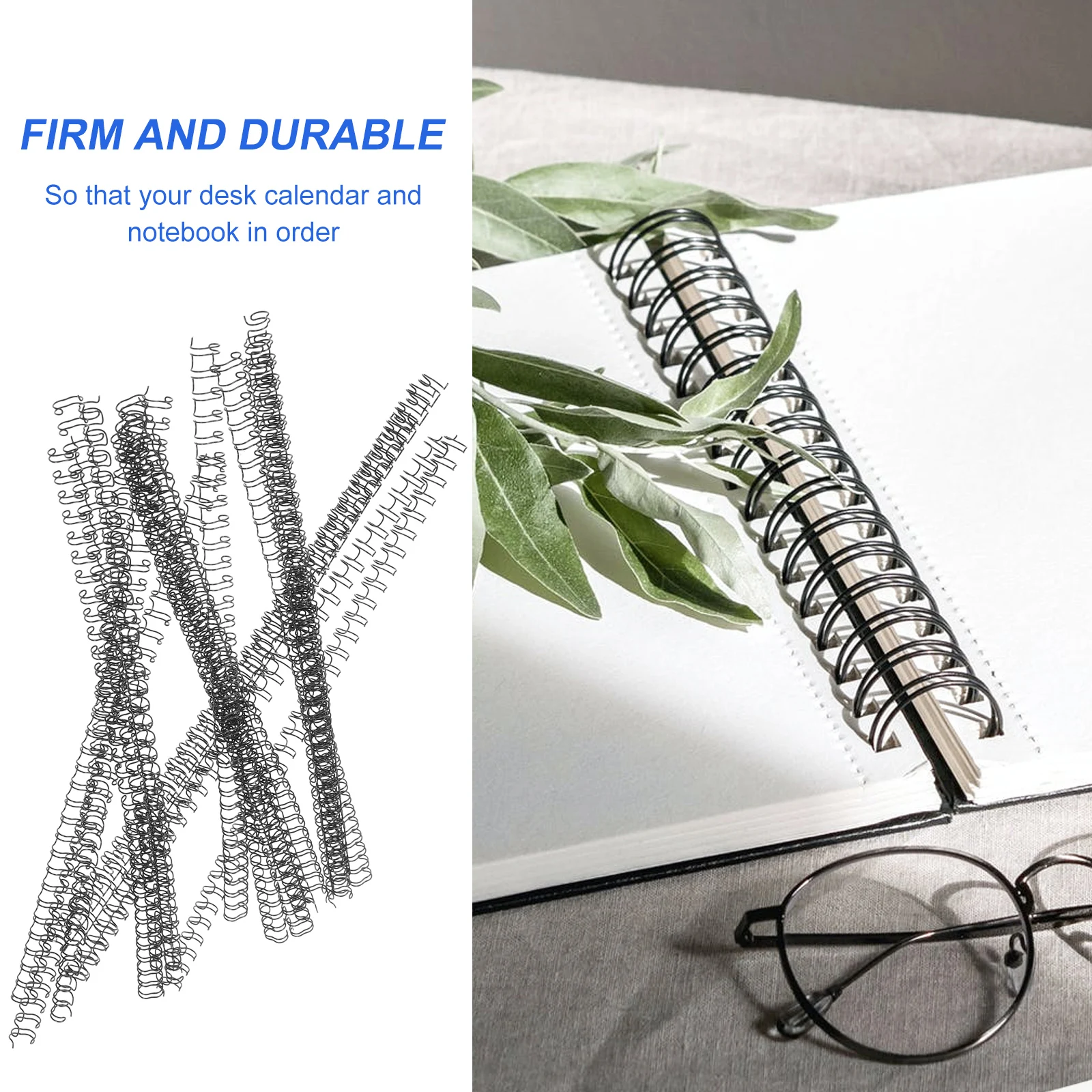 

100pcs Binder Rings Spiral Coils Double loop Wire Book Rings Loose Leaf Black Clips Metal Loose leaf Firm High Class