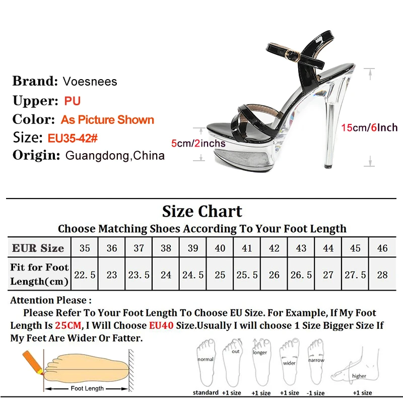 Transparent Platform High Heels Women\'s Fashion Narrow-band 15CM Stiletto Summer Stage Show Pole Dance Shoes Nightclub Sandals