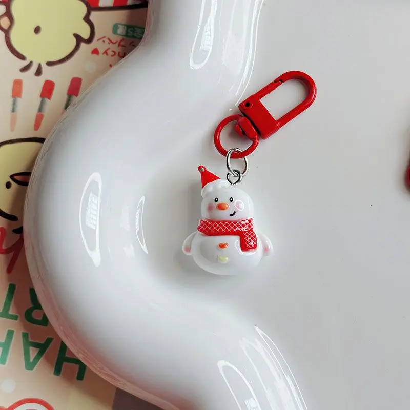 لطيف جديد عيد الميلاد المفاتيح الكرتون ثلج سانتا كلوز قلادة كهدية للطلاب أفضل الأصدقاء مع الملحقات