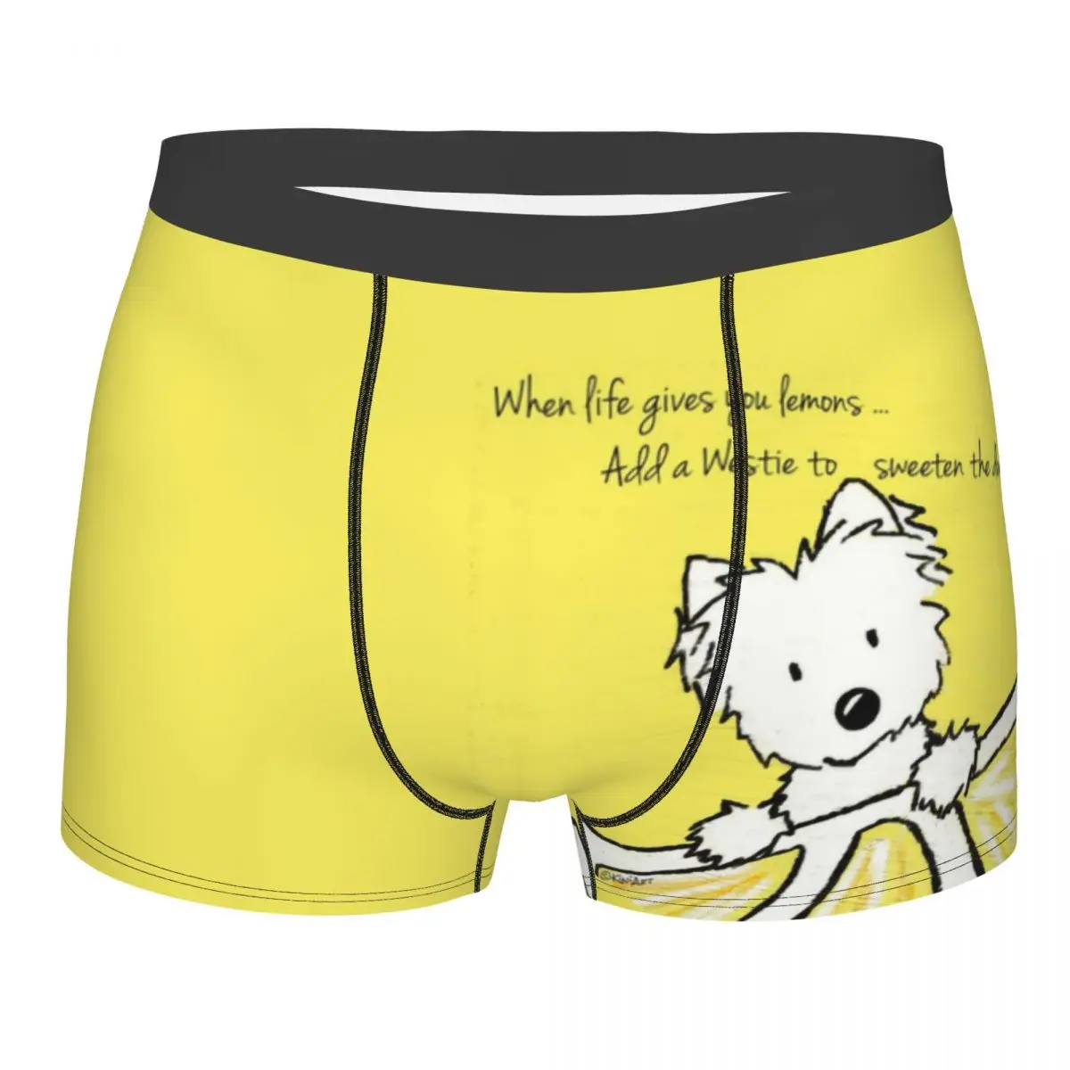 Male Cool Life Lemons Westie Dog Underwear West Highland White Terrier Boxer Briefs Men Soft Shorts Panties Underpants