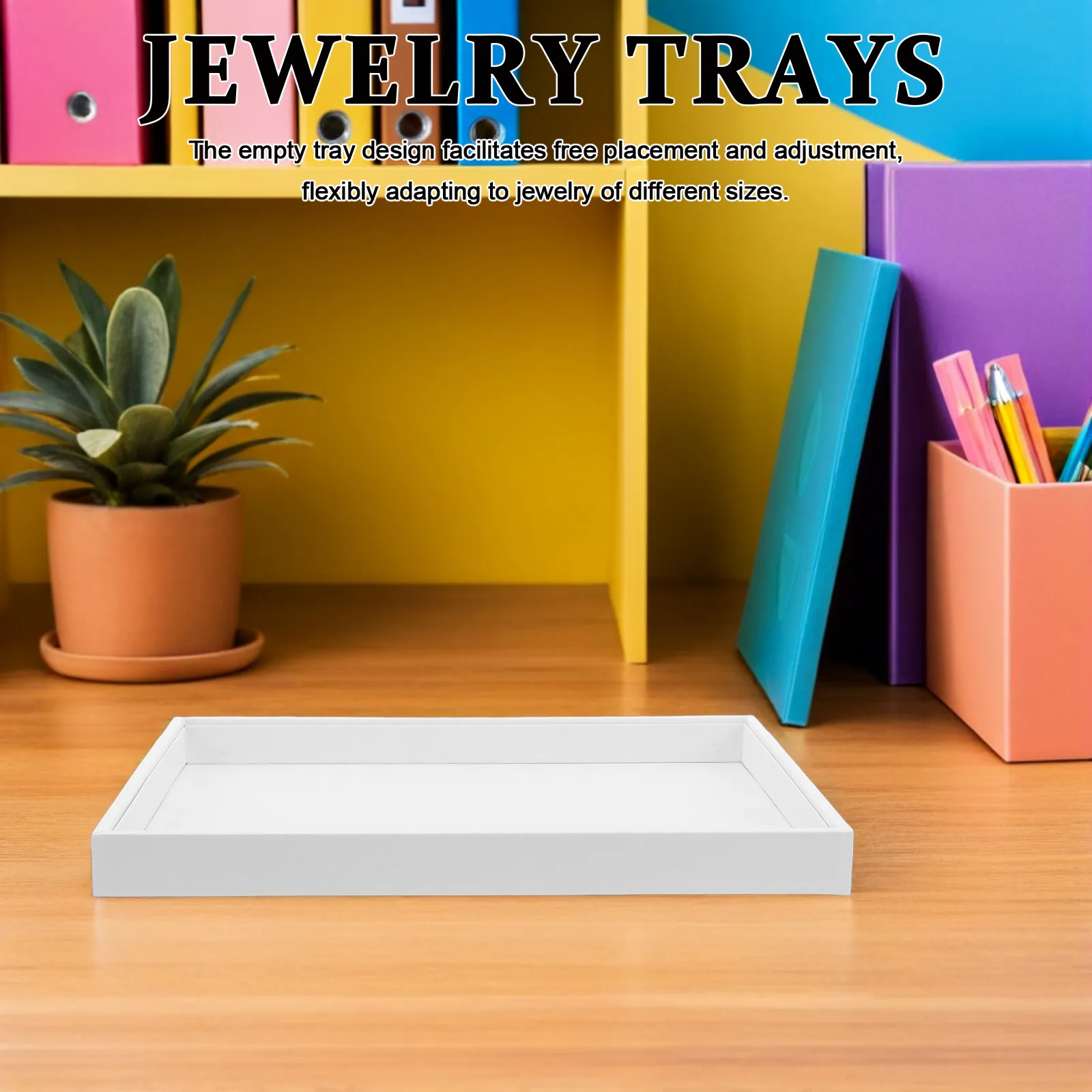2Pcs Jewelry Tray Empty Organizer Dish Large Storage for Necklaces Rings Bracelets Vanity Drawer Jewelry Display Set