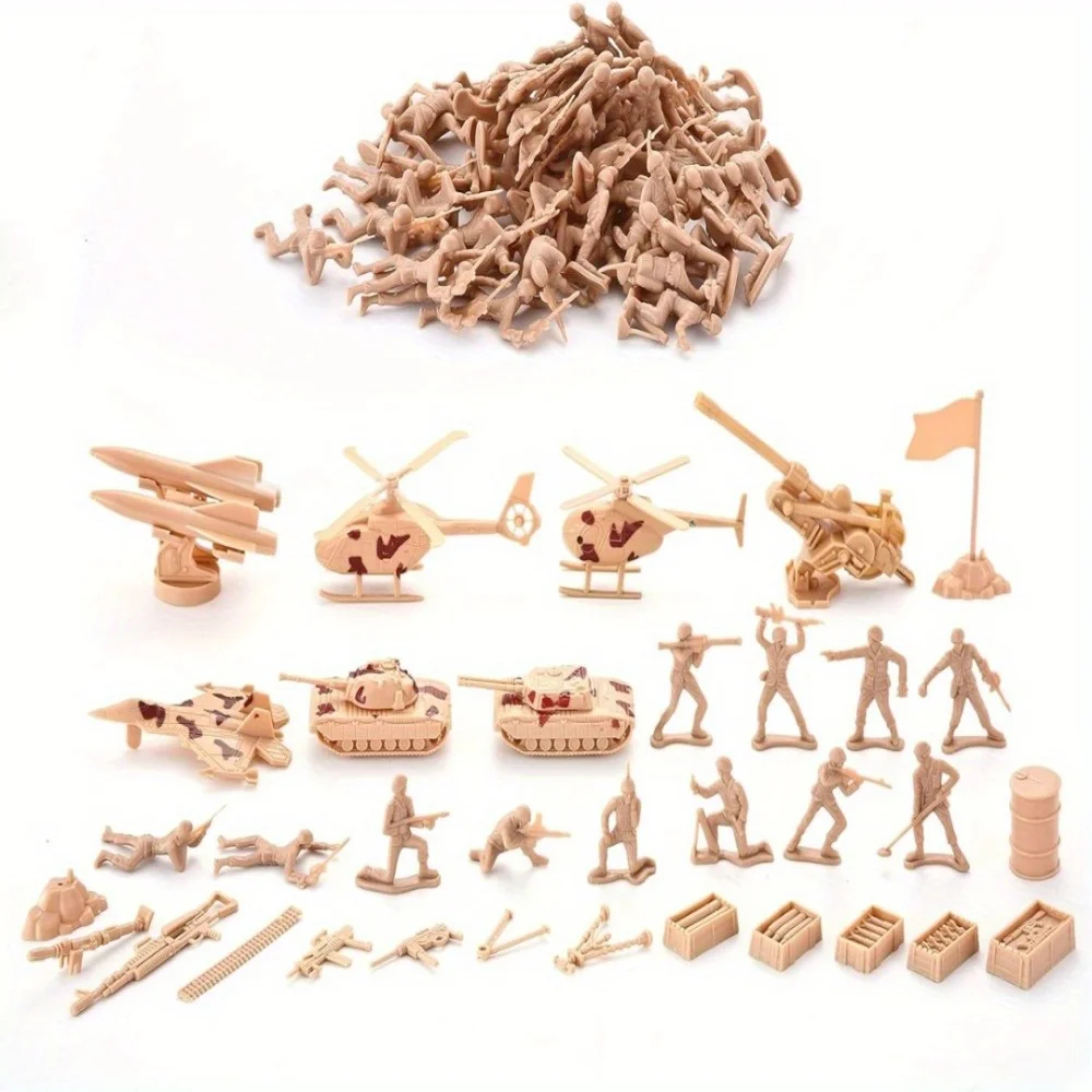 JOYFY 164 قطعة من رجل الجيش الجندي العسكري للعب دلو شخصيات عمل الجيش مجموعة المعركة طائرات هليكوبتر دبابات مع دلو #5