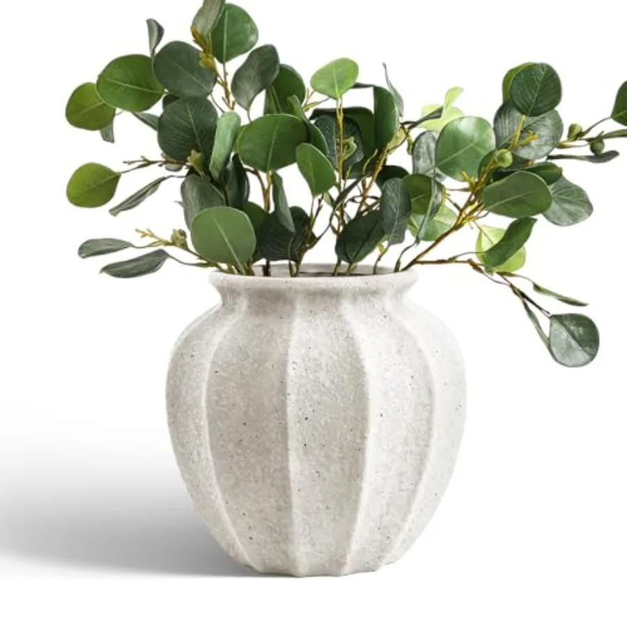 

Керамическая ваза LE TAUCI 9.3 дюйма, большая, ручной работы, для современного декора в стиле фермерского дома, прочная и устойчивая, для цветов