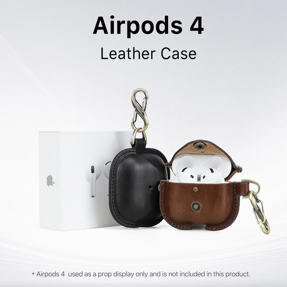 Genuine Leather Case For AirPods 4 Earphone Case Cover For Apple