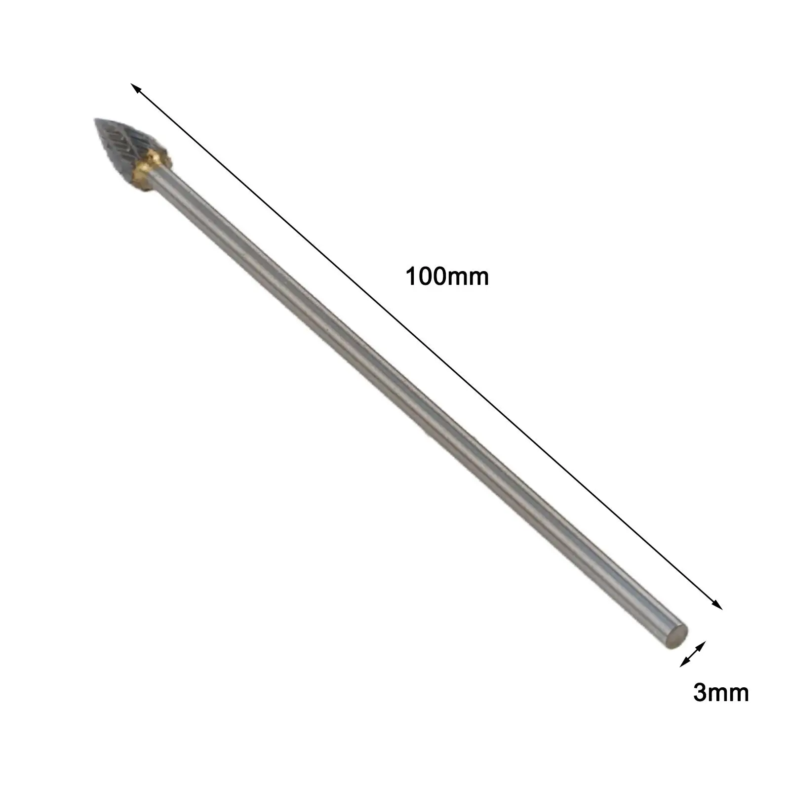 

For Solid Carbide Double Cut Rotary Burrs 5pcs 100mm Length 1/8 Inch Shank for Aluminum Copper Steel Iron Marble Jade Glass Wood