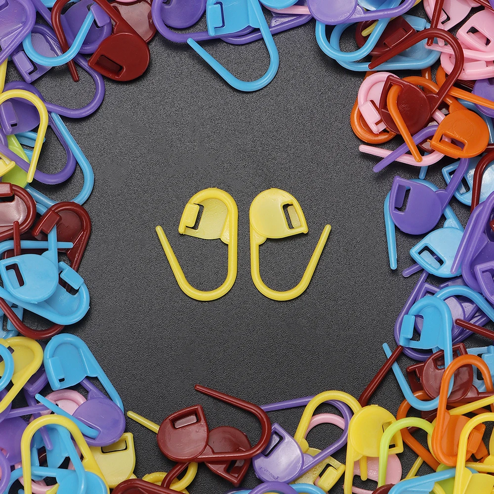 100/200/500/1000Pcs Mixed Color Plastic Stitch Markers Counters for DIY Sweater Crafting Knitting, Crochet & Weaving Accessories