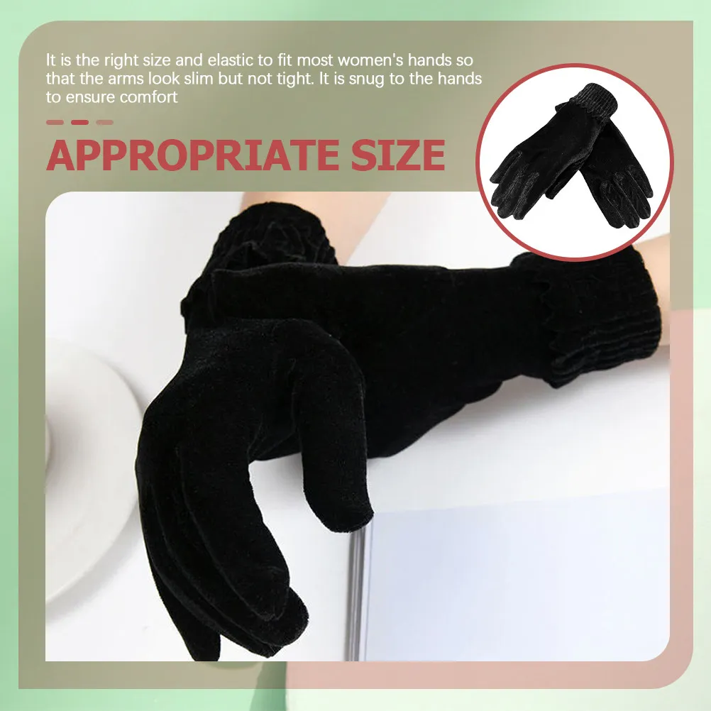 

2 пары женских зимних перчаток, теплые велюровые перчатки с длинными пальцами для катания на лыжах, пешего туризма, кемпинга, активного отдыха, езды на велосипеде, бега, прогулок